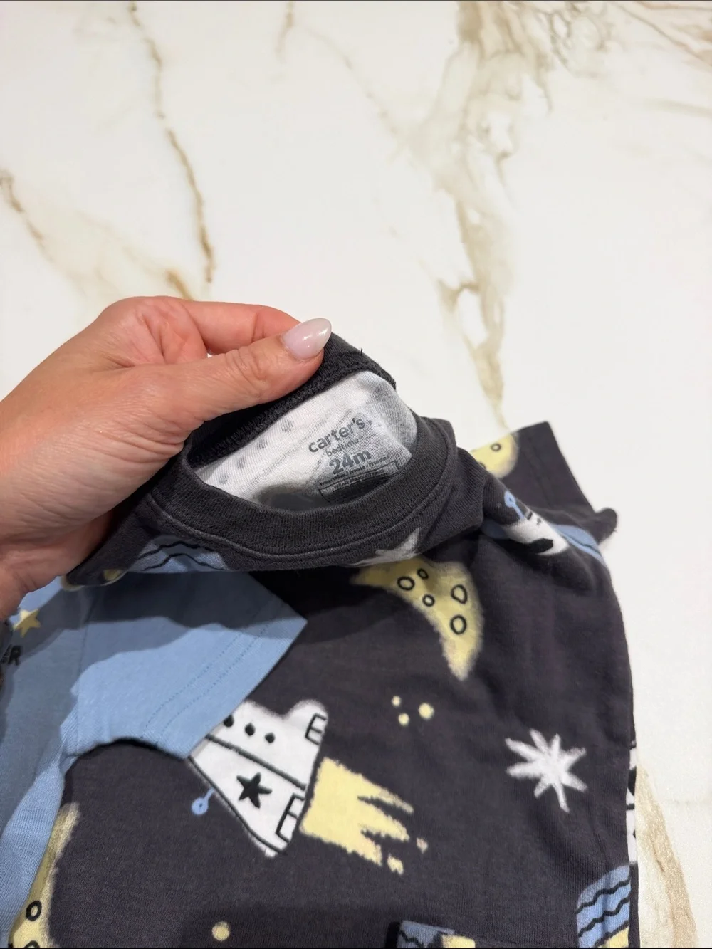 Carter’s Night Explorer 2-Pack Kids Pajama Set - Light Blue & Black Space 24mths